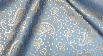 Futterstoff blau/ gold