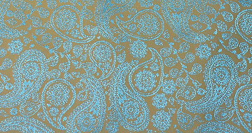 Futterstoff Paisley türkis/messing